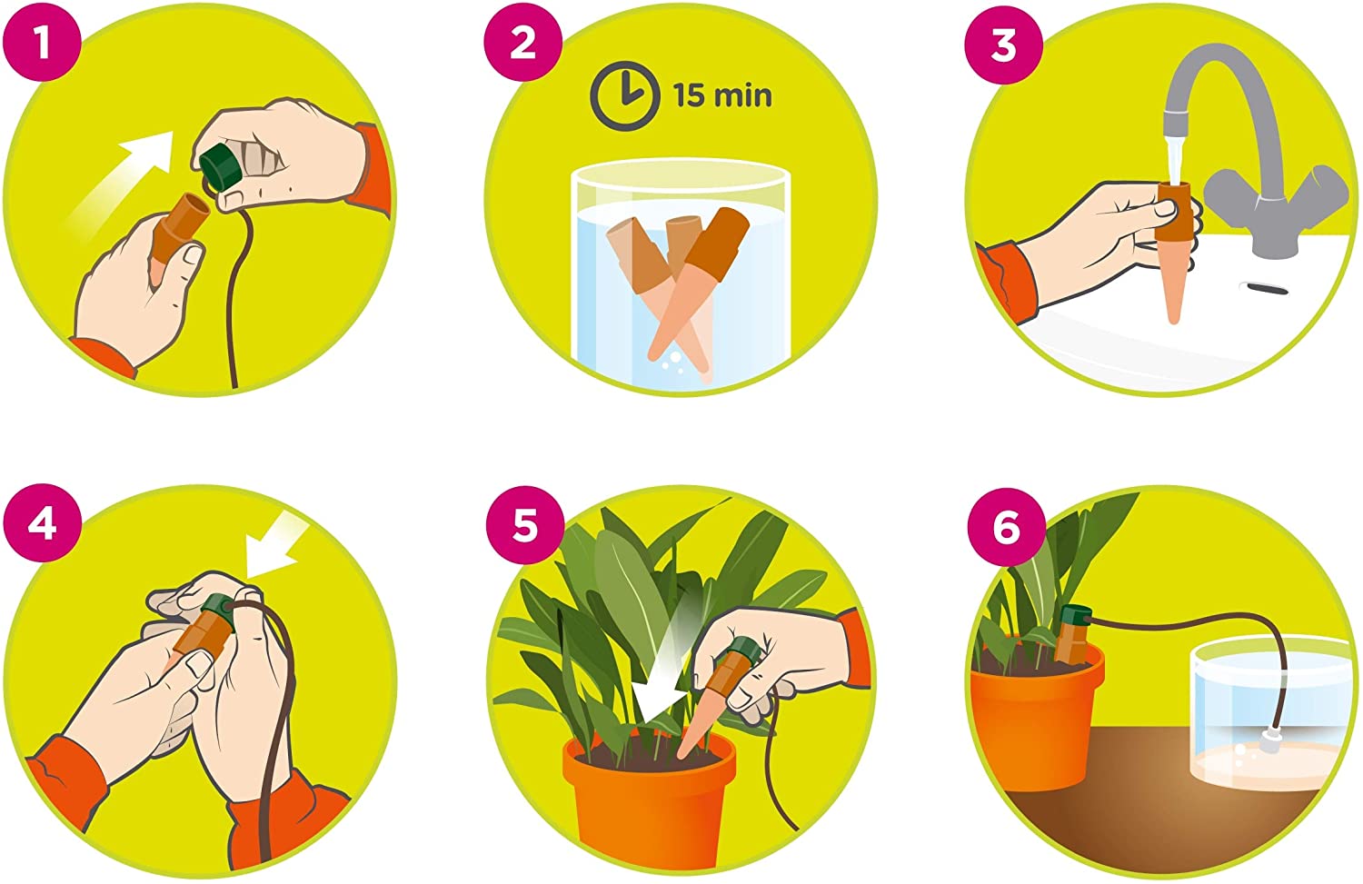 Greenhaus Gardening Automatic Plant Waterers for Potted Plants and Containers