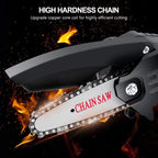 Greenhaus Gardening Handheld Mini Chainsaw for Tree Pruning and Wood Cutting