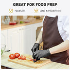 Greenhaus Gardening Black Disposable Vinyl Gloves, Food Grade, Latex-Free & Powder-Free