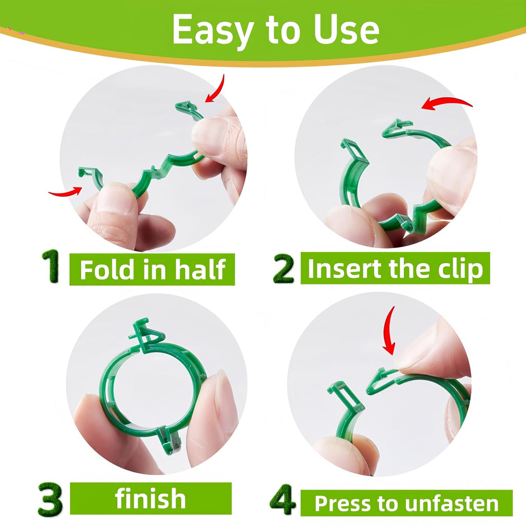 Greenhaus Gardening Reusable Plant Support Clips for Tomatoes & Climbing Plants, 100 PCS