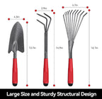 Greenhaus Gardening 6-Piece Heavy-Duty Garden Hand Tool Set with Trowel, Rakes, Hoe & Crack Weeder