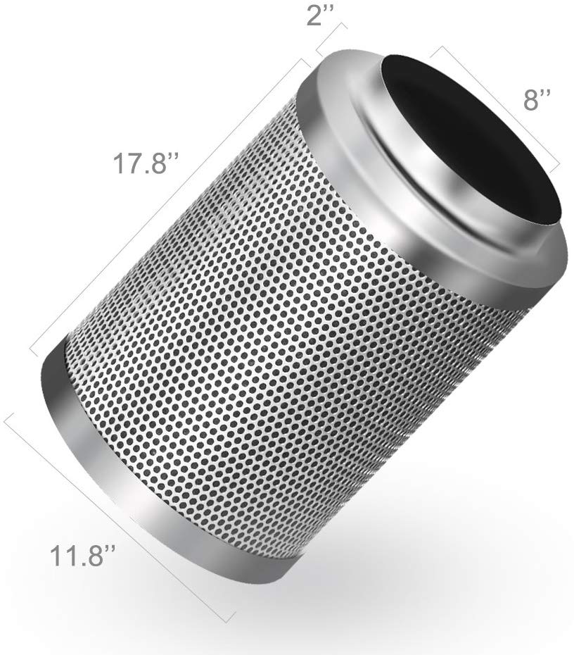 Greenhaus Gardening 8-Inch Air Carbon Filter with 750 CFM Airflow Capacity