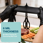 Greenhaus Gardening Heavy-Duty Black Nitrile Gloves, 6 Mil, Latex-Free, 100 Count