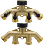 Greenhaus Gardening Brass Hose Adapter with Watertight Ball Valves