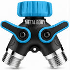 Greenhaus Gardening Heavy Duty 2-Way Garden Hose Splitter with Dual Shut-Off Valves