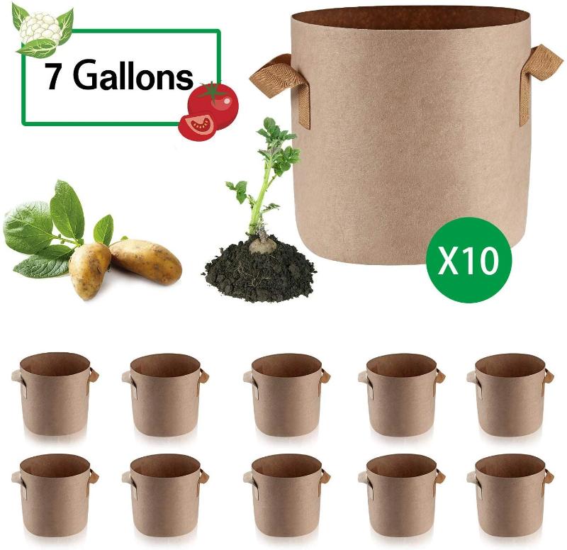 Greenhaus Gardening 10-Pack Fabric Plant Bags for Soil and Soil Mixes