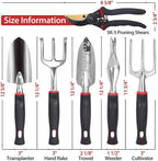 GreenHaus Gardening 6-Piece Heavy Duty Garden Hand Tools for Digging & Weeding