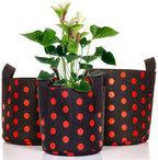 Greenhaus Gardening Patterned Plant Grow Bags for Outdoor Container Gardening