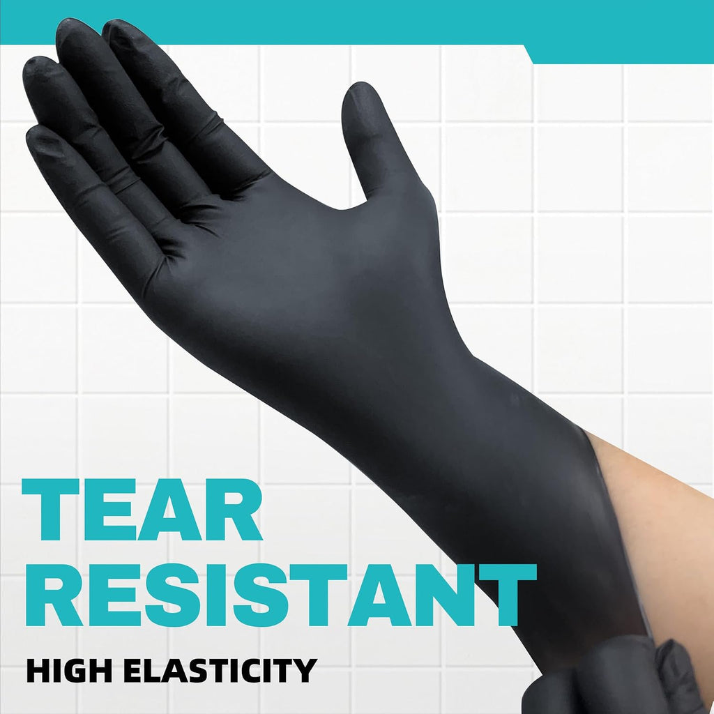 Greenhaus Gardening Black Nitrile Exam Gloves, 4 Mil, Latex-Free & Powder-Free, 100 Count