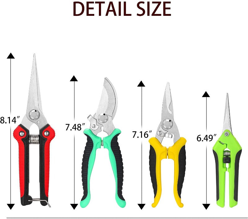 Greenhaus Gardening Professional Bypass Pruning Shears with Stainless Steel Blades
