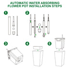 Greenhaus Gardening 23-Inch White Self-Watering Tall Planters Set of 2