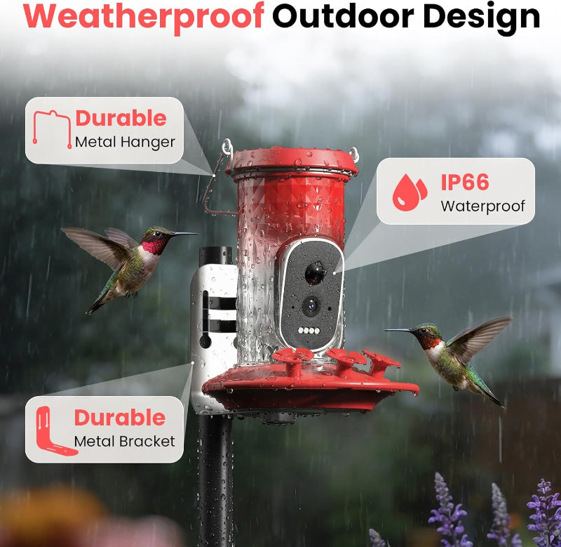 GreenHaus Gardening Intelligent Hummingbird Feeder with Live Camera Monitoring