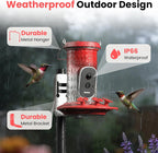 Greenhaus Gardening Outdoor Smart Bird Feeder with Solar Power and App Control