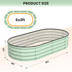 Greenhaus Gardening 2-Pack 6 × 3 × 1 ft Oval Galvanized Raised Garden Beds