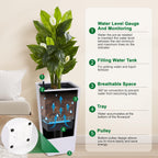 Greenhaus Gardening 30-Inch Indoor Outdoor Planter Set with Inner Buckets