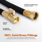 Greenhaus Gardening Flexible Expandable Garden Hose with Brass Connectors and Spray Nozzle