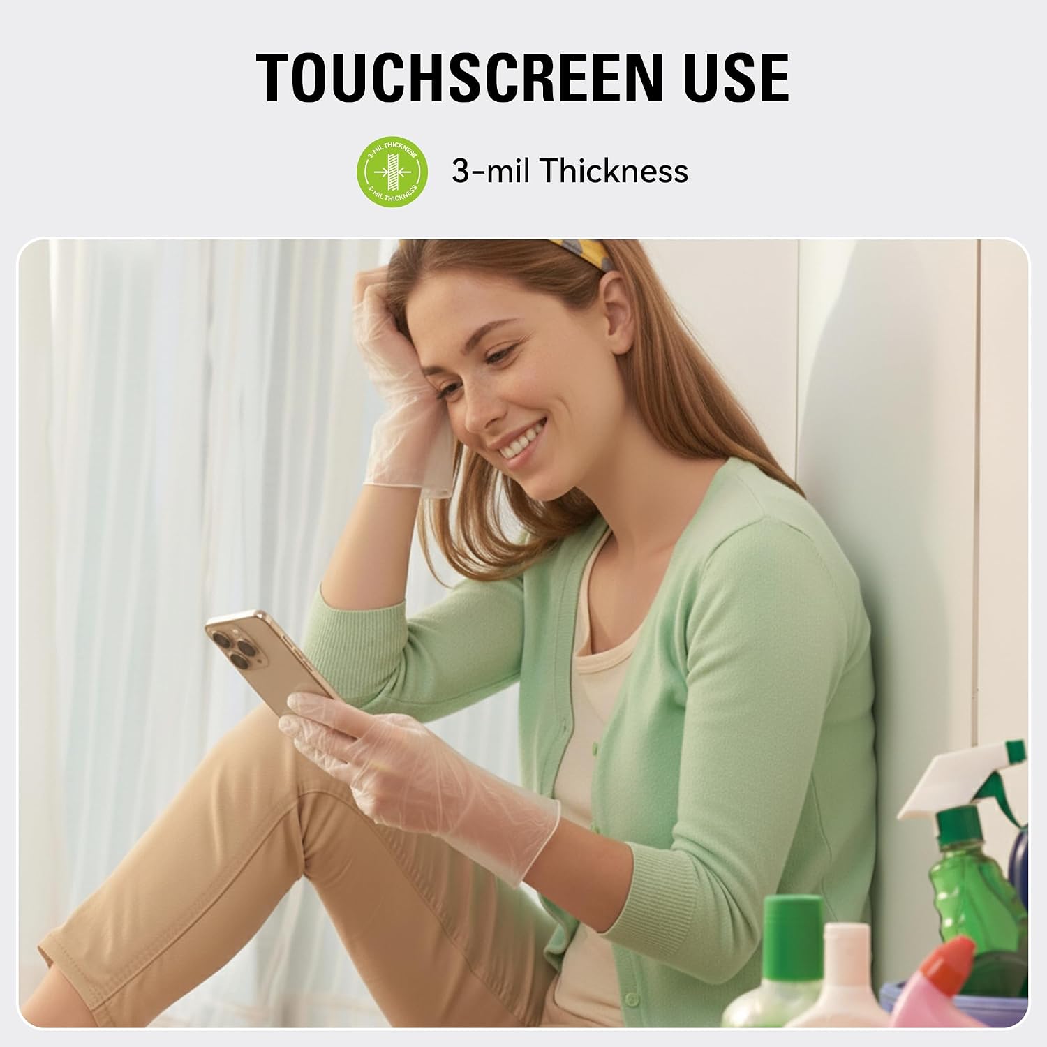 Greenhaus Gardening Clear Disposable Vinyl Gloves, Food Safe, Latex-Free & Powder-Free
