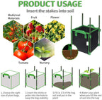 Greenhaus Gardening Square Heavy-Duty Fabric Pots for Square Foot Gardening