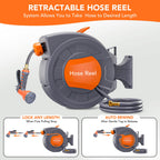 Greenhaus Gardening 72 ft Retractable Garden Hose with Swivel Bracket