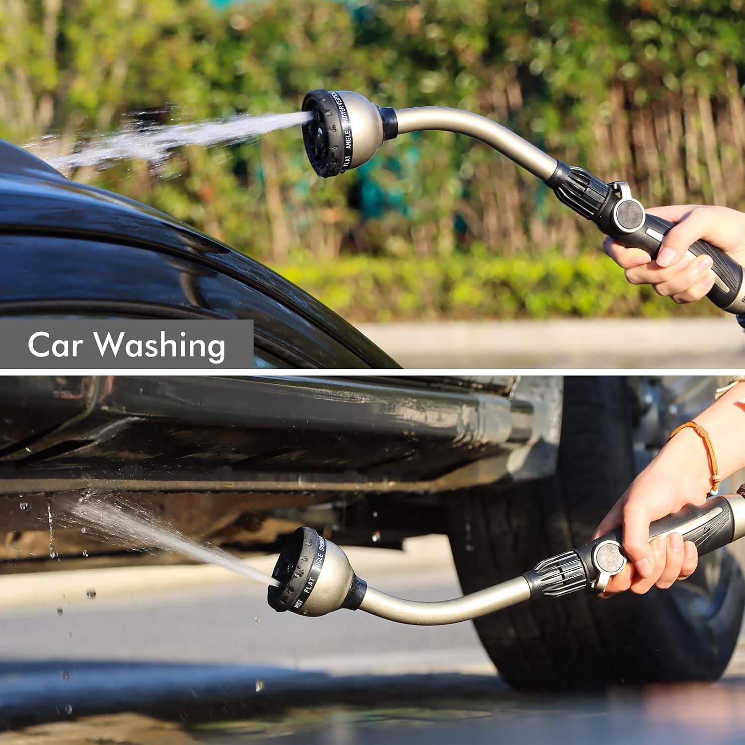 Greenhaus Gardening Heavy Duty 15" Metal Watering Wand with 10 Spray Patterns & Thumb Control