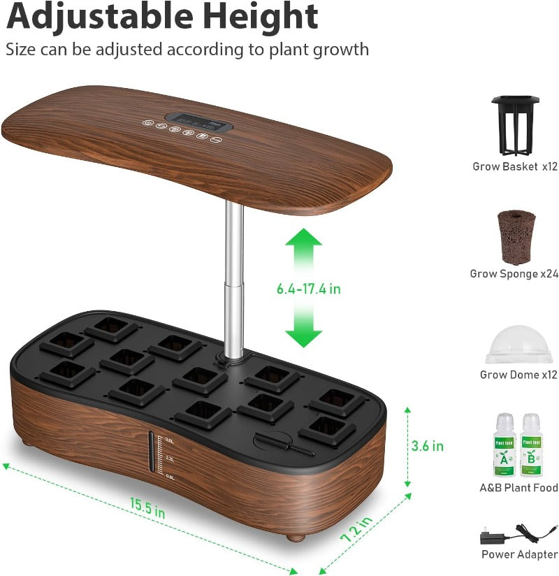 Hydroponics Growing System Kit | Indoor Garden with LED Grow LightGreenhaus Gardening Indoor Growing System with 5L Water Reservoir