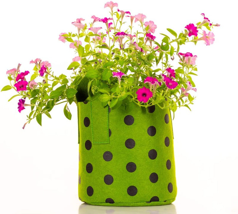 Greenhaus Gardening Patterned Plant Grow Bags for Outdoor Container Gardening