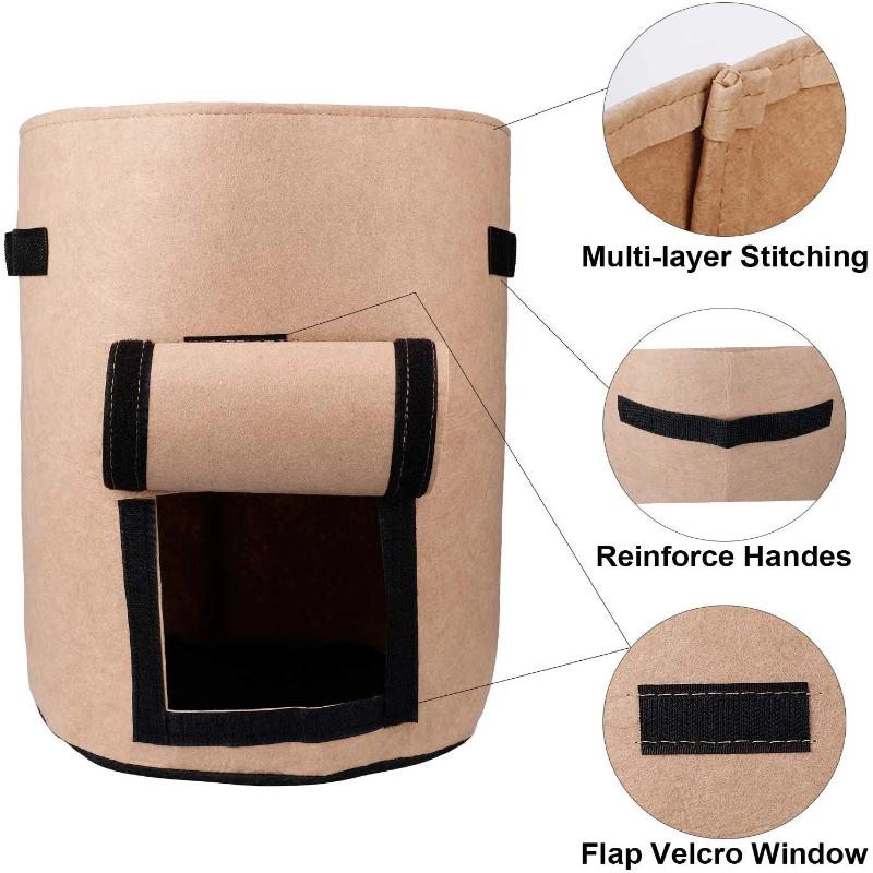 Greenhaus Gardening 4-Pack 10 Gallon Fabric Vegetable Grow Bags