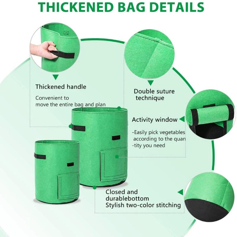 Greenhaus Gardening Foldable Green Garden Bags for Indoor and Outdoor Planting