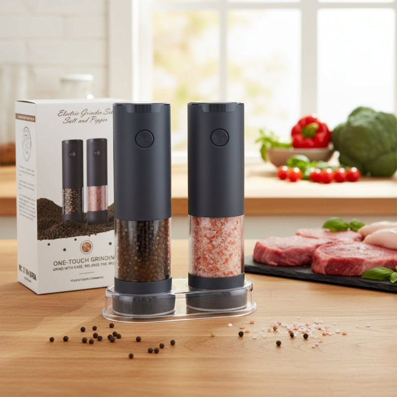 Greenhaus Gardening One-Touch Salt and Pepper Grinder Set