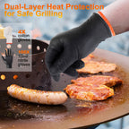 Greenhaus Gardening BBQ Gloves Set with 10 Mil Nitrile Gloves & Cotton Liners