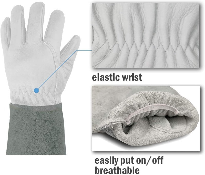Greenhaus Gardening Adjustable Cuff Pruning Gloves for Yard Work