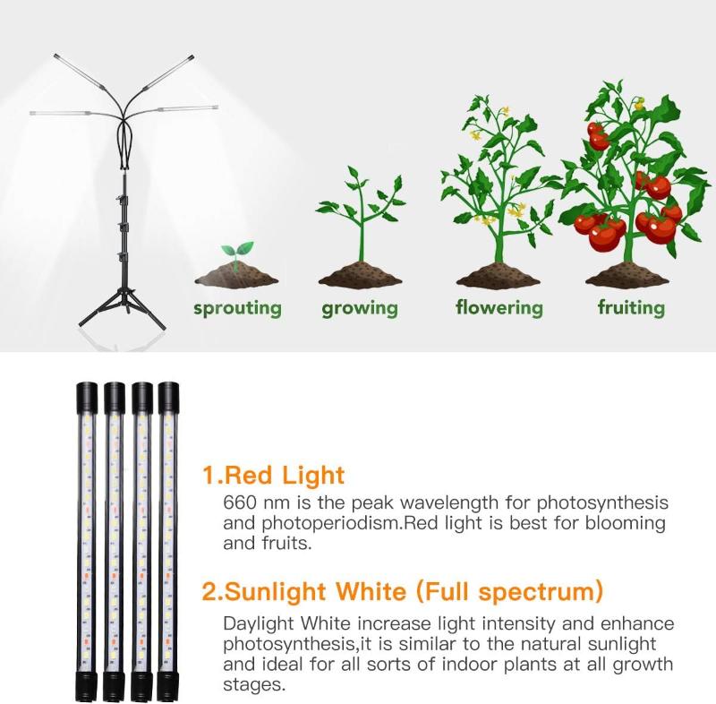 Greenhaus Gardening Full Spectrum Grow Light with Adjustable Tripod Stand