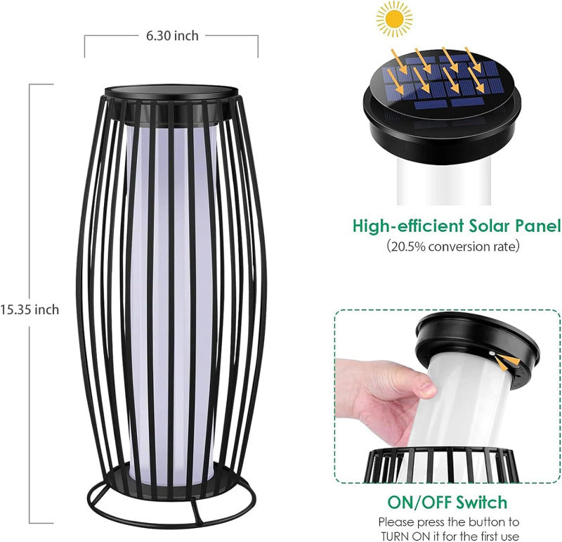 Greenhaus Gardening Decorative Solar Flame Lanterns 2-Pack