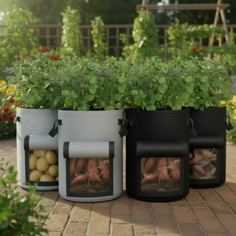 Greenhaus Gardening Heavy-Duty Fabric Grow Bags for Potatoes and Vegetables