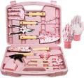 Greenhaus Gardening Premium 12-Piece Floral Garden Tool Set with Hard Carry Case and Wooden Handles