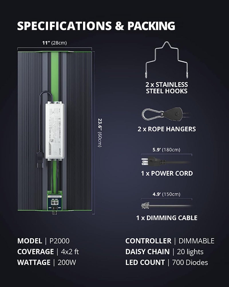 Greenhaus Gardening Indoor Plant Light with Fanless Cooling Design