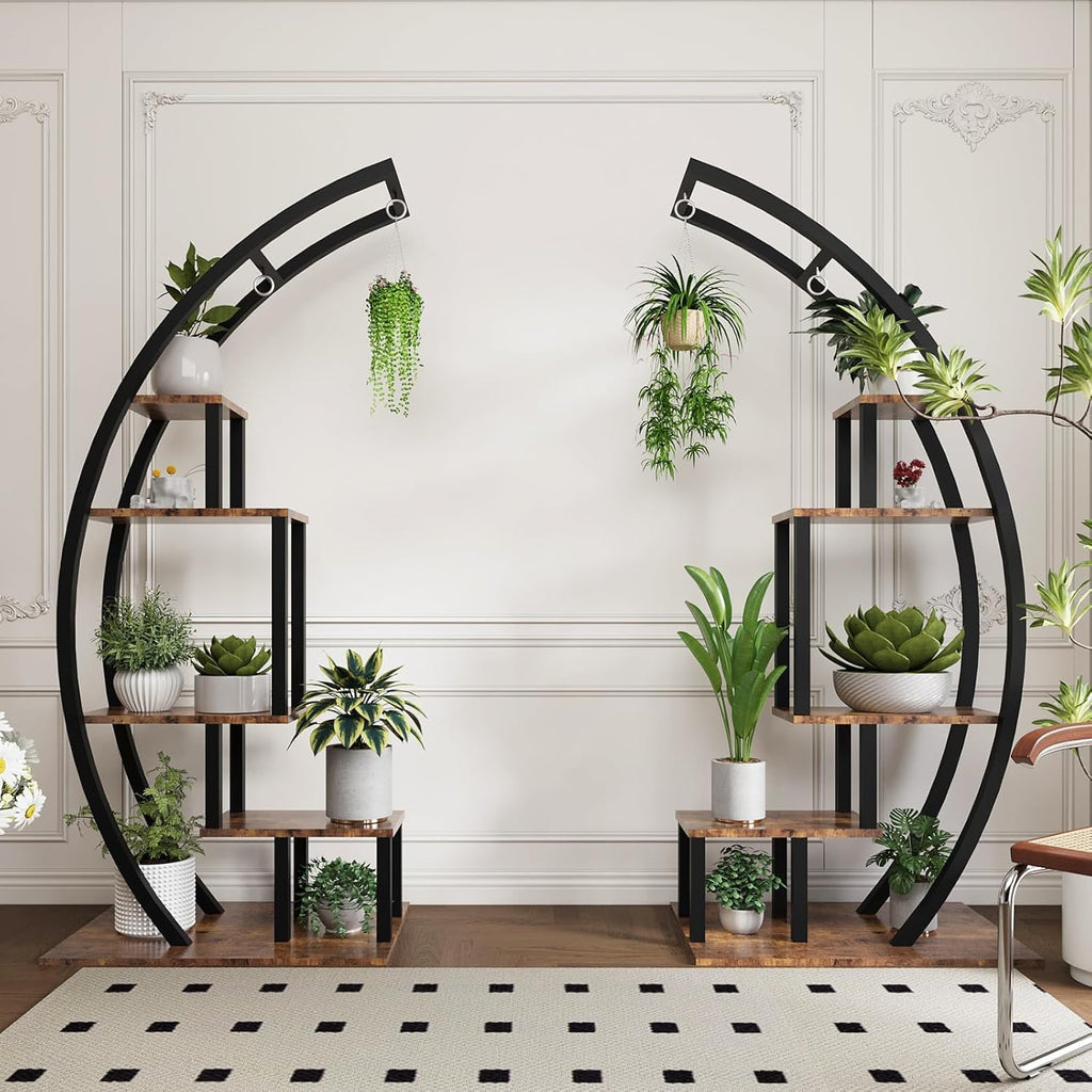 Greenhaus Gardening Half Moon Indoor Plant Stand Set of 2