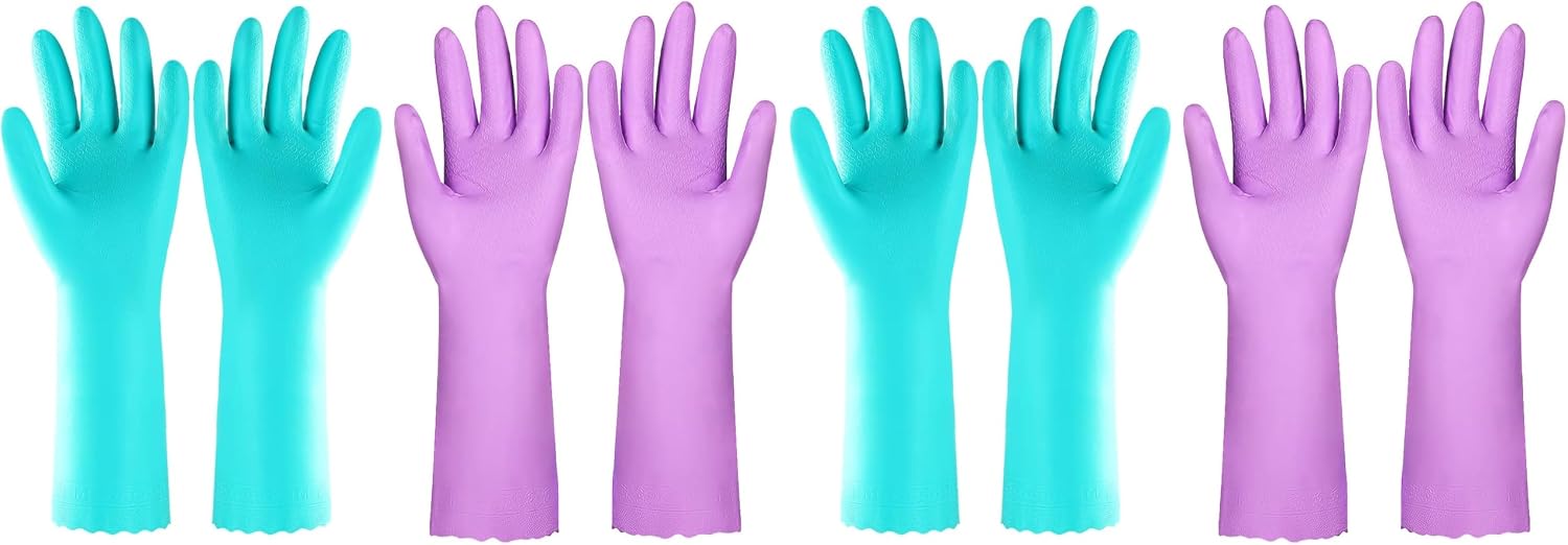 Greenhaus Gardening Reusable Cleaning Gloves, Latex-Free with Cotton Lining, 2 Pairs