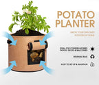 Greenhaus Gardening Reusable Potato Planter Bags with Side Access Window