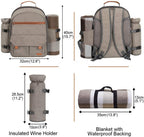Greenhaus Gardening Deluxe Picnic Backpack Set for 4 People