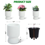 Greenhaus Gardening 14-Inch Modern Planters for Indoor and Outdoor Use
