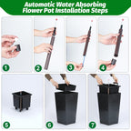 Greenhaus Gardening 21.6 in Self-Watering Rectangular Planters Set of 2 with Water Level Monitor