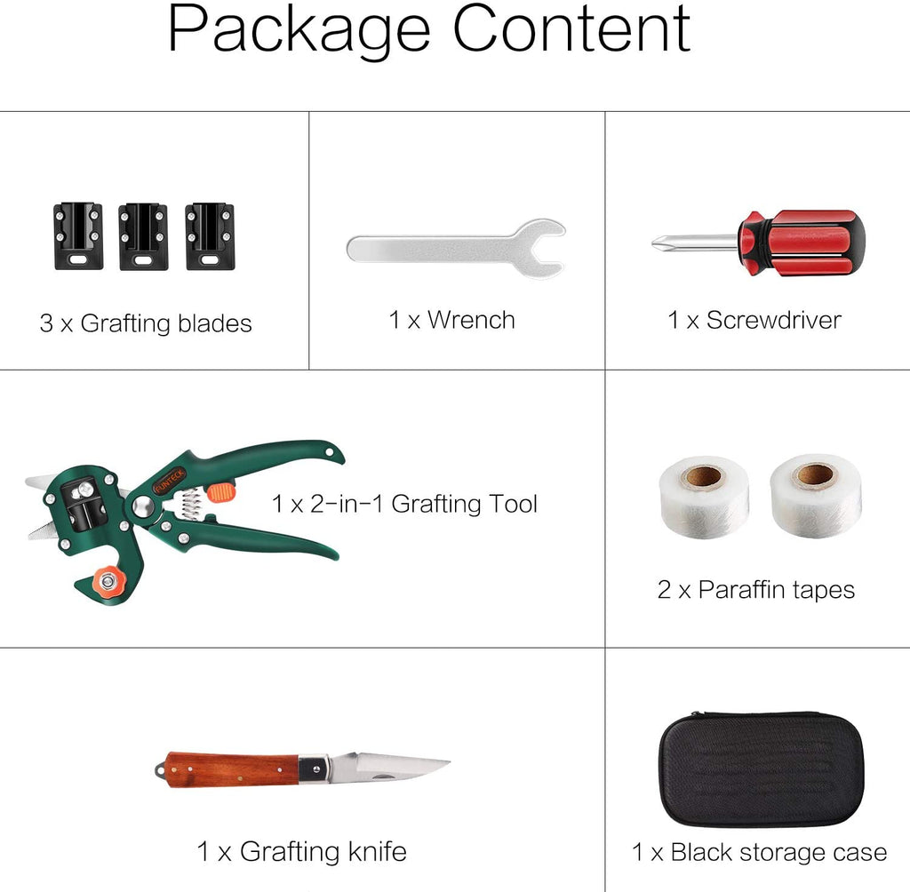 Greenhaus Gardening 2-in-1 Grafting and Pruning Tool Set for Plant Propagation