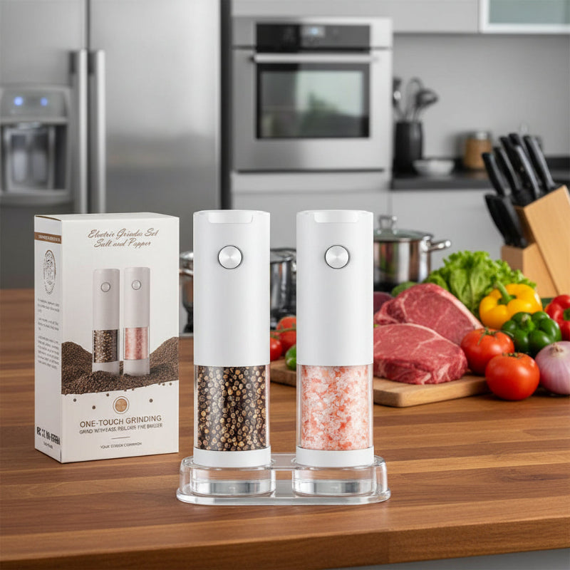 Greenhaus Gardening One-Touch Salt and Pepper Grinder Set