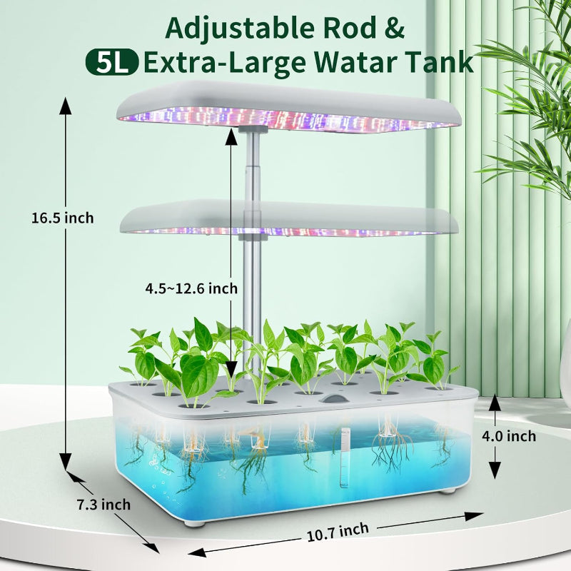 Greenhaus Gardening 14-Pod Hydroponic Herb Garden with Smart WiFi Features