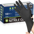 Greenhaus Gardening Black Nitrile Disposable Gloves, Food Safe, Latex-Free & Powder-Free