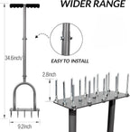 Greenhaus Gardening Manual Lawn Aerator with 15 Iron Spikes and Cushioned T-Handle