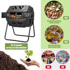 Greenhaus Gardening Tumbling Compost Bin for Kitchen and Garden Waste
