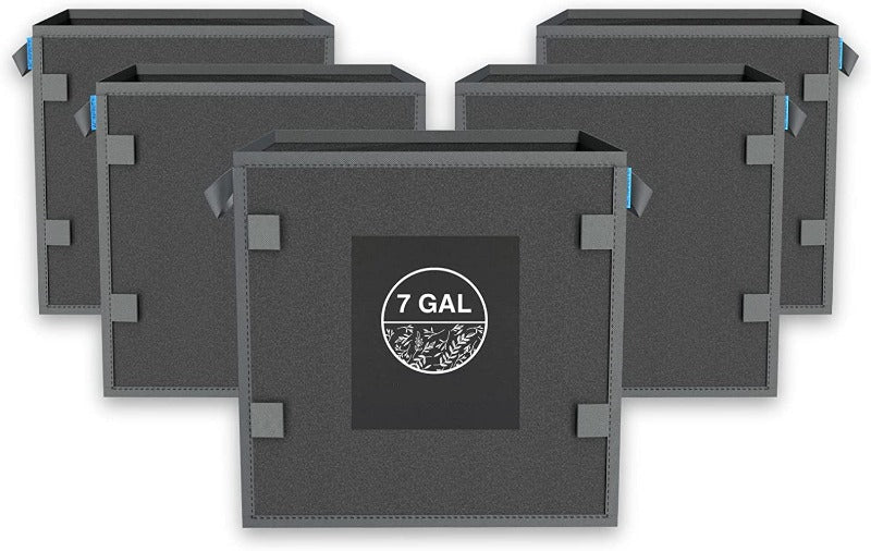 Greenhaus Gardening Square Heavy-Duty Fabric Pots for Root Aeration