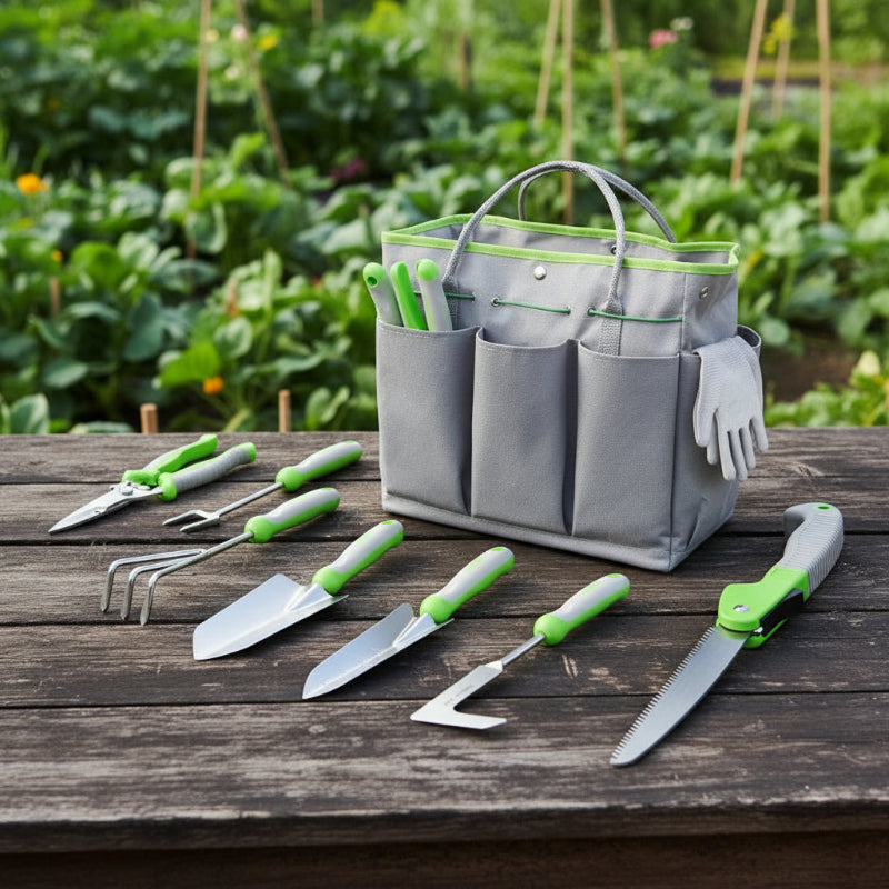 Greenhaus Gardening Garden Tools Set with Kneeling Pad and Gloves